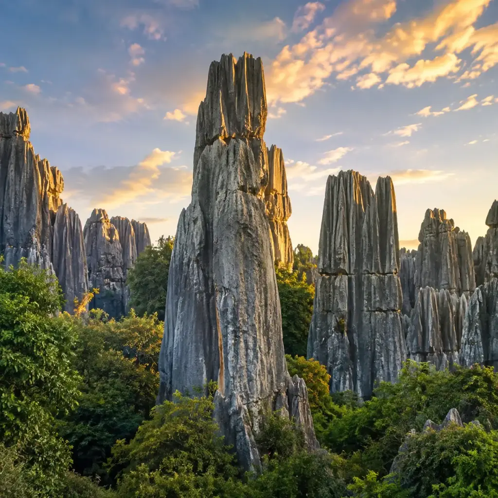 Limestone pinnacles of the Yunnan Stone Forest near Kunming, China